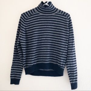 Vince Breton 100% Cashmere Striped Turtleneck Sweater S